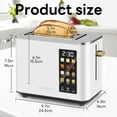 thumbnail image 2 of 2 Slice-Toaster,Touch Control LCD Screen,6 Shade Setting & Bread Selection,Removable Crumb Tray,Stainless Steel,900W,White, 2 of 7