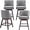Gray Fabric, variant on Swivel Bar Stools Set of 2, 26" Counter Height Bar Stools with Back & Footrest, Upholstered Kitchen Island Chairs with Nailhead Trim for Home Bar, Pub, Dining Room