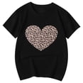 thumbnail image 4 of CONZONE Girls Summer Tops Short Sleeve Leopard Heart Graphic Tshirts For Girls Crew Neck Soft Toddler T-Shirts Size 3-4 Years Black, 4 of 4