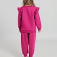 thumbnail image 4 of GYRATEDREAM Toddler Girls 2 Piece Outfits Ruffle Long Sleeve Pullover Sweatshirts and Sweatpants Fall Clothing Sets, 4 of 9