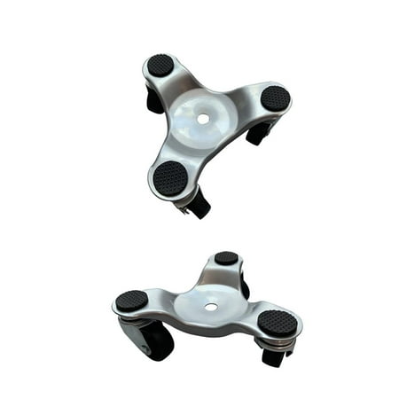 

Set of 2 Appliances with Three Steel Wheels Trolley Moves Furniture Center