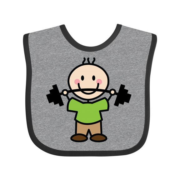 Inktastic Weightlifting Boy Weightlifter Exercise Boys Baby Bib