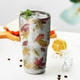 thumbnail image 3 of 30oz Autumn Fall Leaves Pattern Tumblers Stainless Steel Tumbler with Lid and Straw,Vacuum Insulated Double Wall Travel Tumbler Cups Mug with Cleaning Brush for Coffee,Tea, 3 of 7