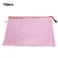 thumbnail image 3 of 10pcs Mesh Zipper Bag A4 File Folder PVC Transparent Information Pack Document OrganizerLight Pink, 3 of 11
