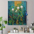 thumbnail image 4 of Jellyfish and Leaves Canvas Print，Coastal Bathroom Living Room Decor, 4 of 8