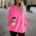 thumbnail image 5 of UAMVSH Plus Size Hoodies for Women Fleece Sherpa Quarter Zip Pullover Tops Comfy Soft Fuzzy Long Sleeve Tops with Pockets for Cold Winter, 5 of 7