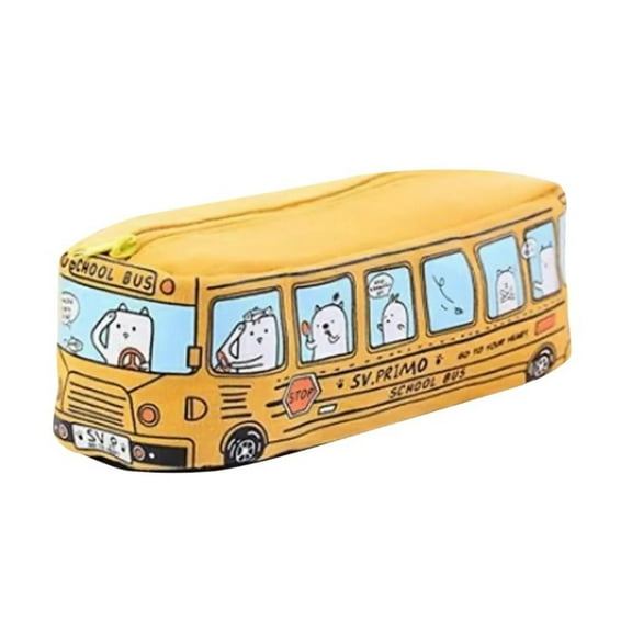 Packable Play Small Animal Buse Shape Pencil Cases, 1 count, Yellow