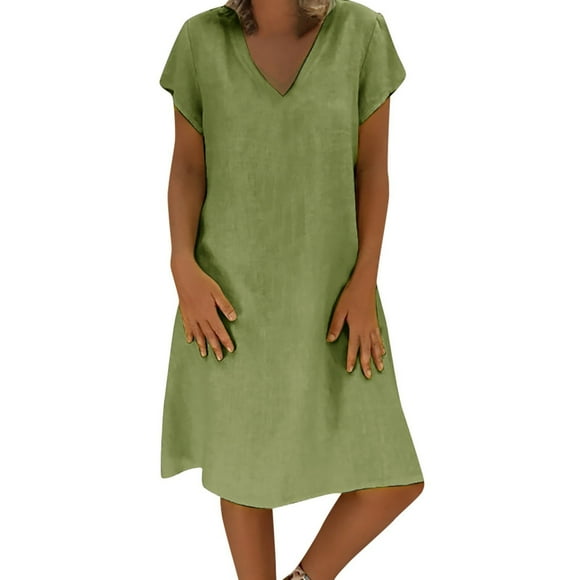 Women Summer Casual T-Shirt Business Casual Dresses for Women Summer Teenager Casual Dresses Dress Feminine Flowy Comfortable Casual Dresses Knee Length for Women Dressers Wear Stylish