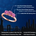 thumbnail image 2 of Gem Stone King 18K Rose Gold Plated Silver Pink Moissanite and Pink Created Sapphire Engagement Ring for Women | 1.90 Cttw | Round 6MM | Gemstone Birthstone | Size 7, 2 of 6