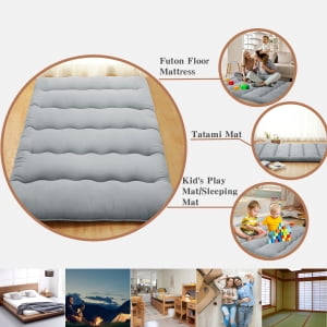 Twin/Full/Queen Size Floor Futon Mattress, 3" Thicken Roll Up Daybed Futon, Portable & Foldable Tatami Mat for Sofa Lounger, Camping, Dormitory, Yoga Sleep Nap Meditation