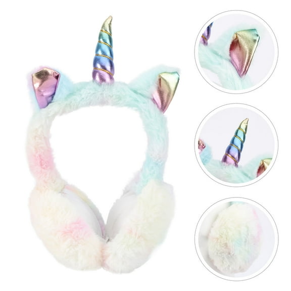 ADDHAT 1Pcs Earmuff for Winter Plush Unicorn Shape for Girls