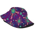 thumbnail image 2 of ZICANCN Bucket Hat -Floral Purple Unisex Print Double-Side-Wear Bucket Hat for Fishing Beach Outdoor, 2 of 5