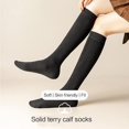 thumbnail image 2 of Calcetines de pantorrilla tejidos informales a la moda para mujer, medias largas cálidas hasta la rodilla para invierno, 2 of 4