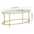 thumbnail image 6 of Evelyn&Zoe Francesca 42" Wide Oval Coffee Table with Faux Marble Top, Brass/Faux Marble, 6 of 7