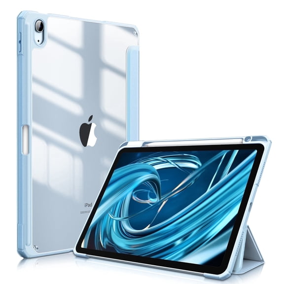 Fintie Slim Hybrid Case for iPad Air 11-inch M4/M3/M2 (2026/2025/2024), iPad Air 5th/4th Generation (2022/2020) 10.9 Inch - Clear Transparent Back Cover with Built-in Pencil Holder