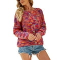 thumbnail image 2 of Kmbangi Pull Femme Couleur Variée + Col Rond Manches Longues Tricot, 2 of 8