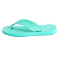thumbnail image 4 of Flip Flops Beach Slides Leather Thongs Comfy Casual Sandals slippers (Women 5-6,Green), 4 of 6
