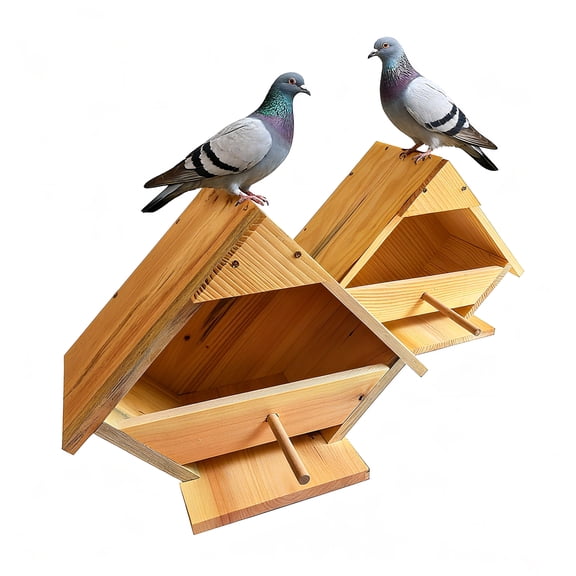 2-Pack Mourning Dove Nesting House - Handmade Solid Wood Bird Box with Predator Guard, Attract and Protect Doves for Backyard, Garden, Patio | Weather Resistant, Easy to Mount