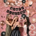 thumbnail image 5 of AYUQI Rose Gold Black 18th Birthday Decorations for Girls, Rose Gold Black Decoration Set Balloons Happy Birthday Banner Confetti Balloons Women Girls 18 Years Old Party Supplies, 5 of 8