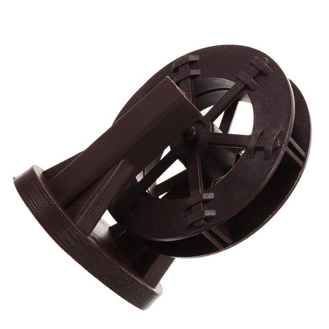 OULII Running Water Wheel Brown Plastic Water Fountain Decor for Tabletop Garden and Fish Tank Relaxation