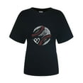 thumbnail image 4 of Tittly T Shirts for Women Tshirts Shirts Women's Fashion Casual Baseball Print Short Sleeve Top T Shirt Summer Tops Graphic Tees Black L, 4 of 4