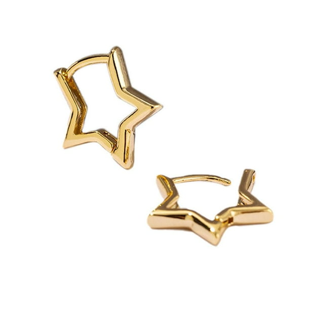 LUVCLS Pendientes de aro con forma de estrella, pendientes colgantes con forma de estrella brillante, pendientes de estrella Y2K, bonitos pendientes de aro con forma de estrella para mujer, pendient