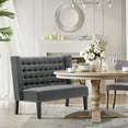 thumbnail image 6 of 46" Small Modern Loveseat Settee Sofa 2-Seat Sofa Couch Tufted Love Seat Dining Bench with Nail Head Trim Back Banquette Sofas for Living Room Small Space Entryway Hallway Slate, 6 of 17