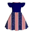 thumbnail image 6 of ZACPNCV Girls 4th of July Dress Toddler Girl USA Flag Dresses Flutter Sleeve Patriotic Clothes Independence Day Outfits Blue 5-6 Years, 6 of 6