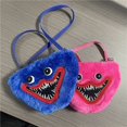 thumbnail image 1 of Paquete de 2 bolsas cruzadas de felpa Huggy Wuggy y Kissy Missy Poppy Playtime, bolso de peluche de terror, adecuado para cumpleaños para regalos y amigos, riñonera de felpa (azul, rosa) Rojo Verde, 1 of 7