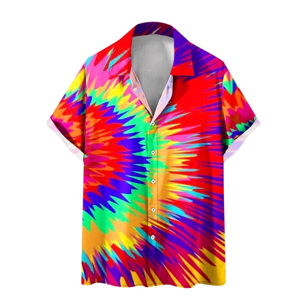 Camisas de Manga Larga para Hombres Blusa Cómoda de Cuello de Impresión, Camisa Casual de Poliéster para Uso Diario, de Fiesta Y de Primavera de Verano