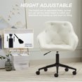 thumbnail image 4 of Velvet Desk Chair, Modern Adjustable Swivel Task Chair, Home Office Desk Chair with Rolling Wheels, Upholstered Vanity Chair for Makeup Room Bedroom Living Room, 4 of 7