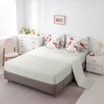 thumbnail image 6 of Manfei Merry Xmas 7-Piece Bedding Comforter Set,Red Bird Cardinals King Bedding Sets,White Peach Blossom Bed Sheets For Men Women,Luxury Bedroom Decor Reversible, 6 of 9