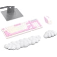 thumbnail image 1 of Cloud Ergonomic Memory Foam Keyboard & Mouse Wrist Rest (Medium, White, Faux Leather), 1 of 3