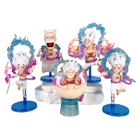Njube Luffy Figure (5PCS)PVC Figures Anime Statues Figure Collection and Decoration Anime Gift for Anime Fans