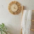 thumbnail image 4 of Reloj de pared grande de estilo nórdico con agujas de paja, hecho a mano, 4 of 5