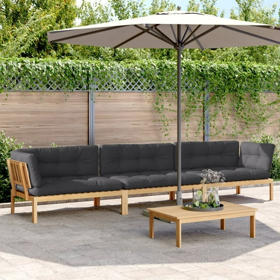 vidaXL 4 Piece Patio Pallet Sofa Set with Cushions Solid Wood Acacia