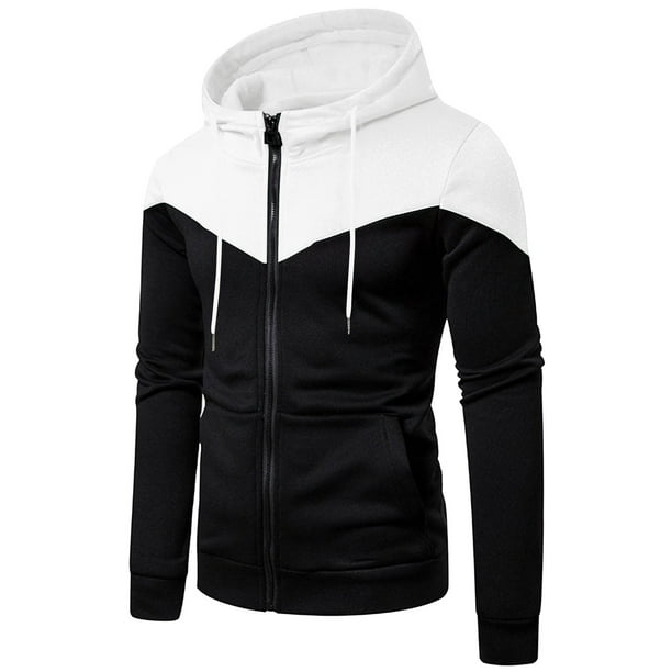 pstuiky camisas de manga larga para hombre, Sudadera deportiva de manga larga con bolsillo, holgada y cálida, con diseño de patchwork y colores para hombre salir tops l