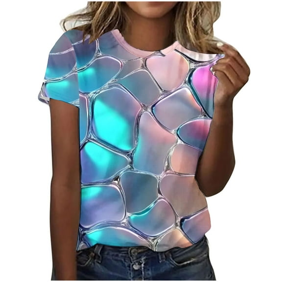 Women Short Sleeve Tops Plus Size Womens T Shirts Graphic V Neck Short Sleeve Tunic Tops for Women 3Xl