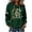 Green, variant on Women's Shamrock Print Celtic Blood Irish Pride Pullover Hoodie Shamrock Clover Green White Long Sleeve Athletic Casual Green M