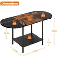 thumbnail image 2 of Coffee Tables for Living Room,2-Tier Small Oval Center Table Industrial Modern Style Coffee Tables with Storage Shelf and Wood Tabletop for Small Space,Home Office,Brown & Black, 2 of 8