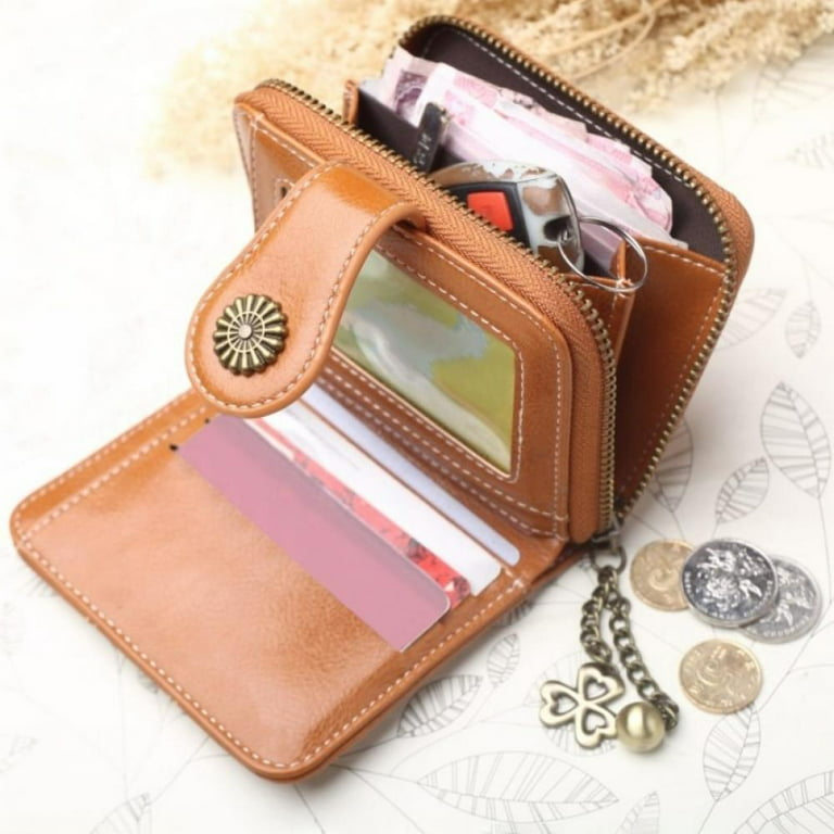 Women Leather Coin Purse, Small Change Pouch Wallet Pocket Bag