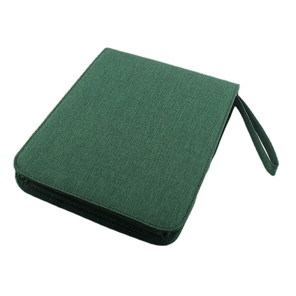 Estuche para pluma estilográfica, bolsa de lona de gran capacidad, portátil, multifuncional, a prueba de polvo, para colección, soporte de exhibición Cuadrícula verde 24