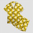 thumbnail image 5 of TOWED22 Halloween Pajamas Girl Silk Pajamas Button Up Shirt and Shorts Satin Pajama Set 2 Piece Loungewear Sleepwear Outfit Sets for 2-13 Years(Yellow,8-9 Y), 5 of 5