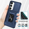 thumbnail image 6 of For Samsung Galaxy S24 5G/25 5G Slim Fit Shockproof Hybrid with Slide Camera Cover & Rotated Ring Kickstand, [Military-Grade] Phone Case For Samsung Galaxy S24 5G/25 5G 6.2",Blue, 6 of 8