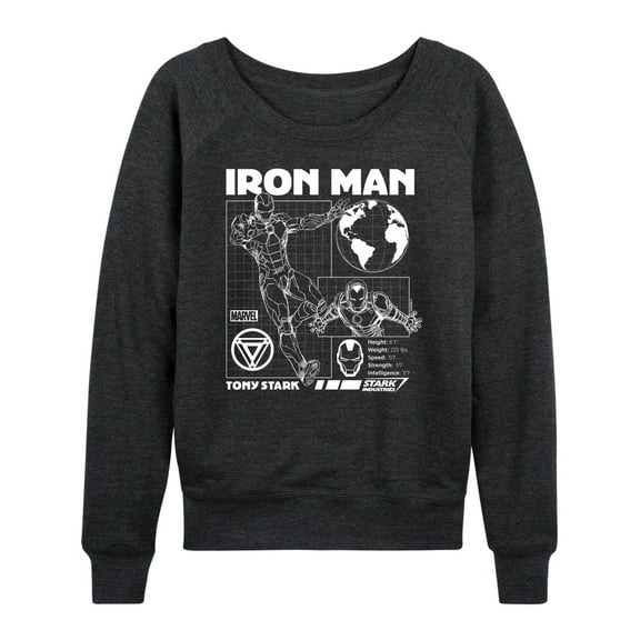 Marvel Iron Man - Schematic - Women's French Terry Pullover Sweatshirt