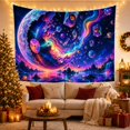 thumbnail image 3 of Cosmic Dominant Element With Cracked Planet Moon Left, Mystical Fantasy for Space Lovers, Galaxy Room Decor, Graduation Gift, Tapestry Wall Hanging for Bedroom and Dorm, 3 of 7