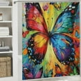 thumbnail image 6 of Autua Butterfly Colors Painting Shower Curtain for Bathroom Decoration with Hooks 100% Polyester Home Bathtubs Bathroom Curtain 60"x72, 6 of 7
