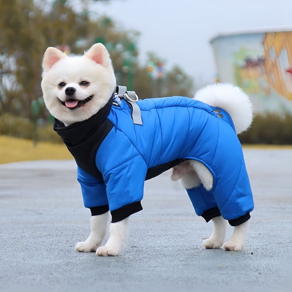 GASTROPOD Dogs Fullbody Coat with Dual D Ring Leash Winter Warm Jacket for Medium and Large Dogs Pet Long Sleeved Cold Weather Snowsuit Clothes