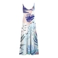 thumbnail image 4 of SMihono Robe Maxi Bohème d'Été pour Femmes Grande Taille Mode Femme Bretelles Taille Mi-Haute Col en V Sans Manches Rayée Imprimée Robe Longue de Plage, 4 of 5