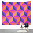thumbnail image 2 of UFAEZU Colorful 70S Geometric Retro Pattern Disco 1970S Wall Art Hanging Tapestry Home Decor for Living Room Bedroom Dorm 51x60 inch, 2 of 2